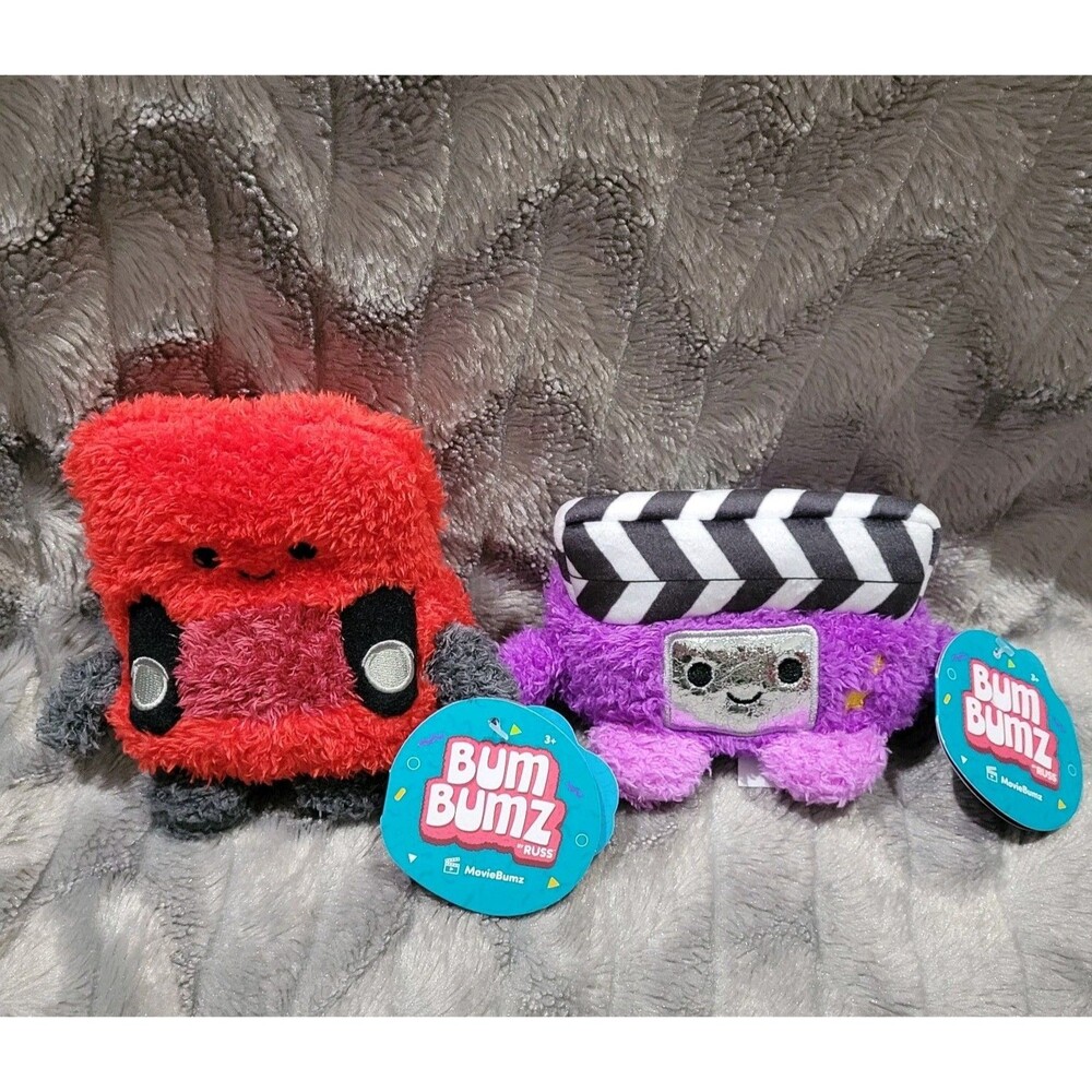 Russ BumBumz MovieBumz Mini Plush Toy Lot of 2 Connie Colin Red Couch 5" NWT
